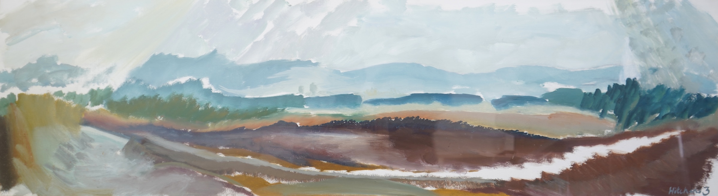 John Hitchens, (b. 1940), 'South Downs through the haze'